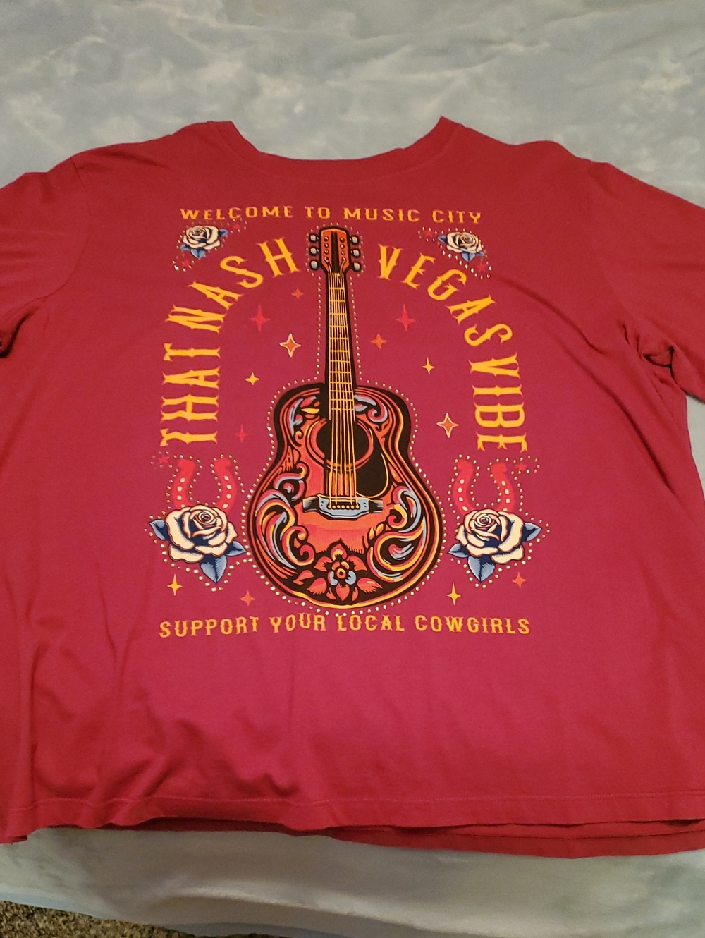 Idyllwind Tee with Yellow & Blue Guitar Graphic